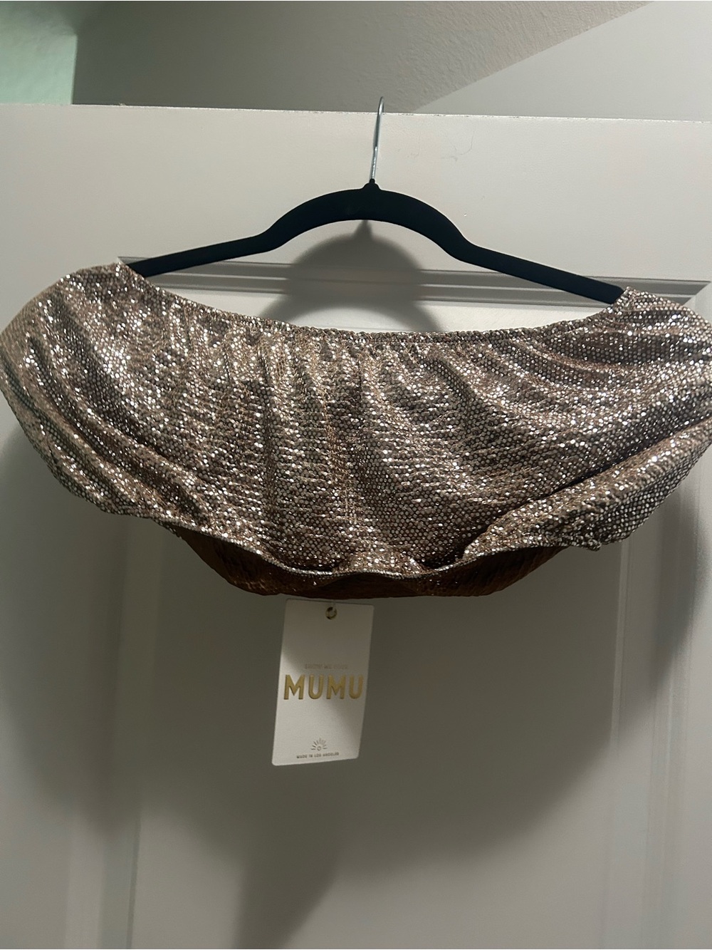 Gold Sequin Women's Cropped Tube Top